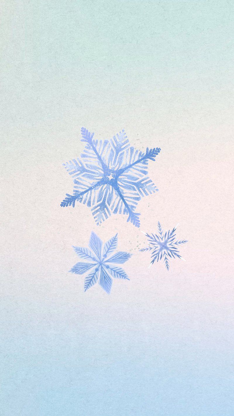 A beautiful image of three snowflakes on a gradient background. - Snowflake