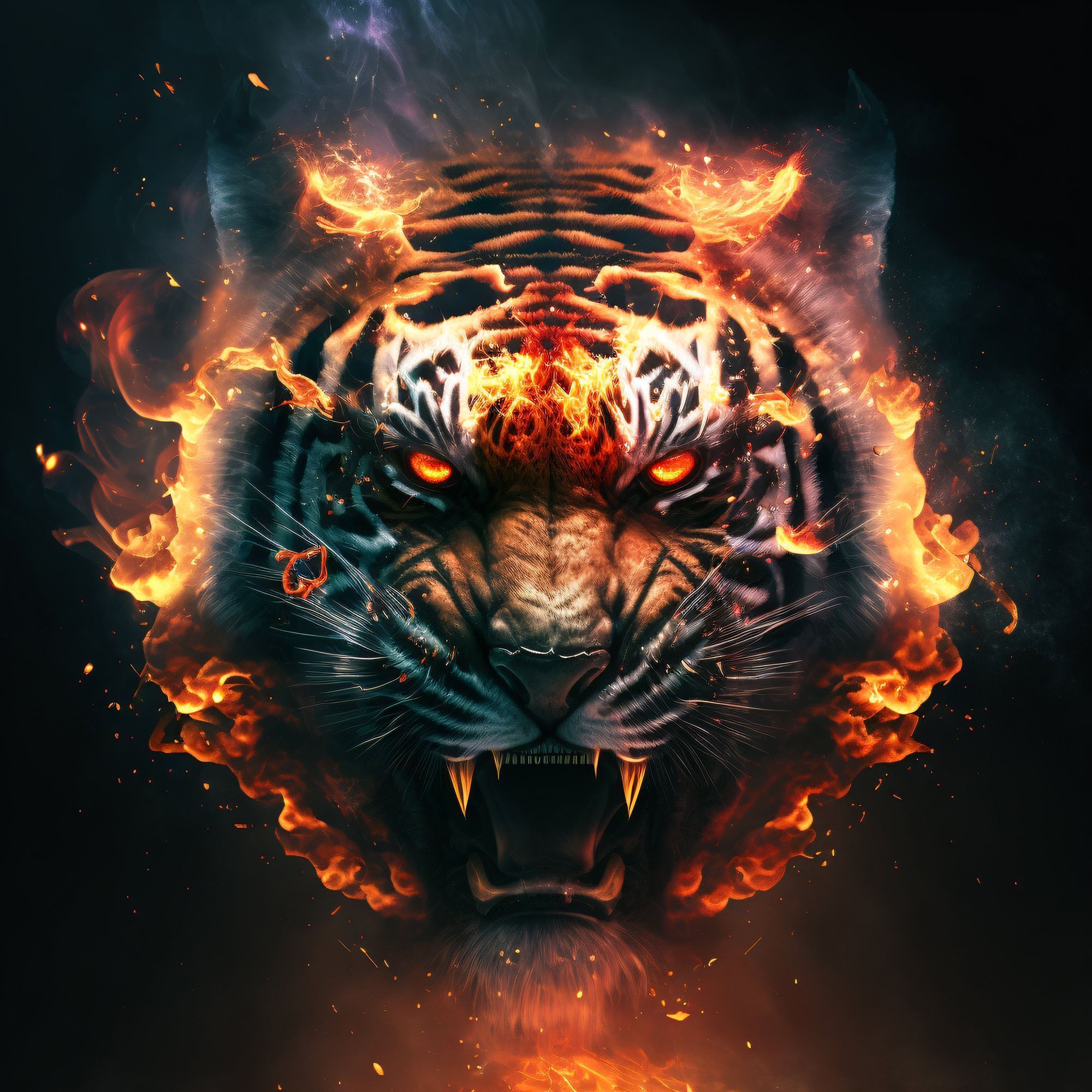 Epic Cinematic Portrait of Sleekly Chiseled Tiger Instant