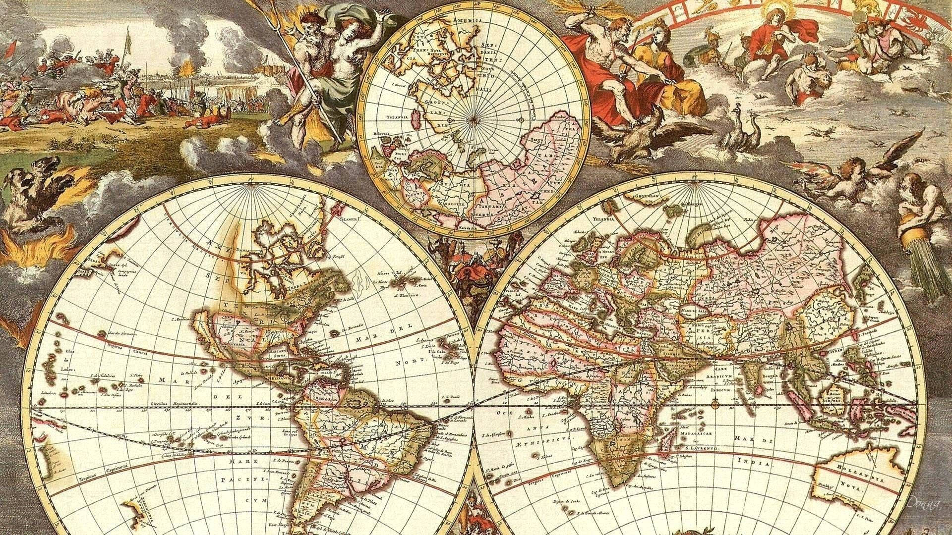 Download Antique World Map Wallpaper