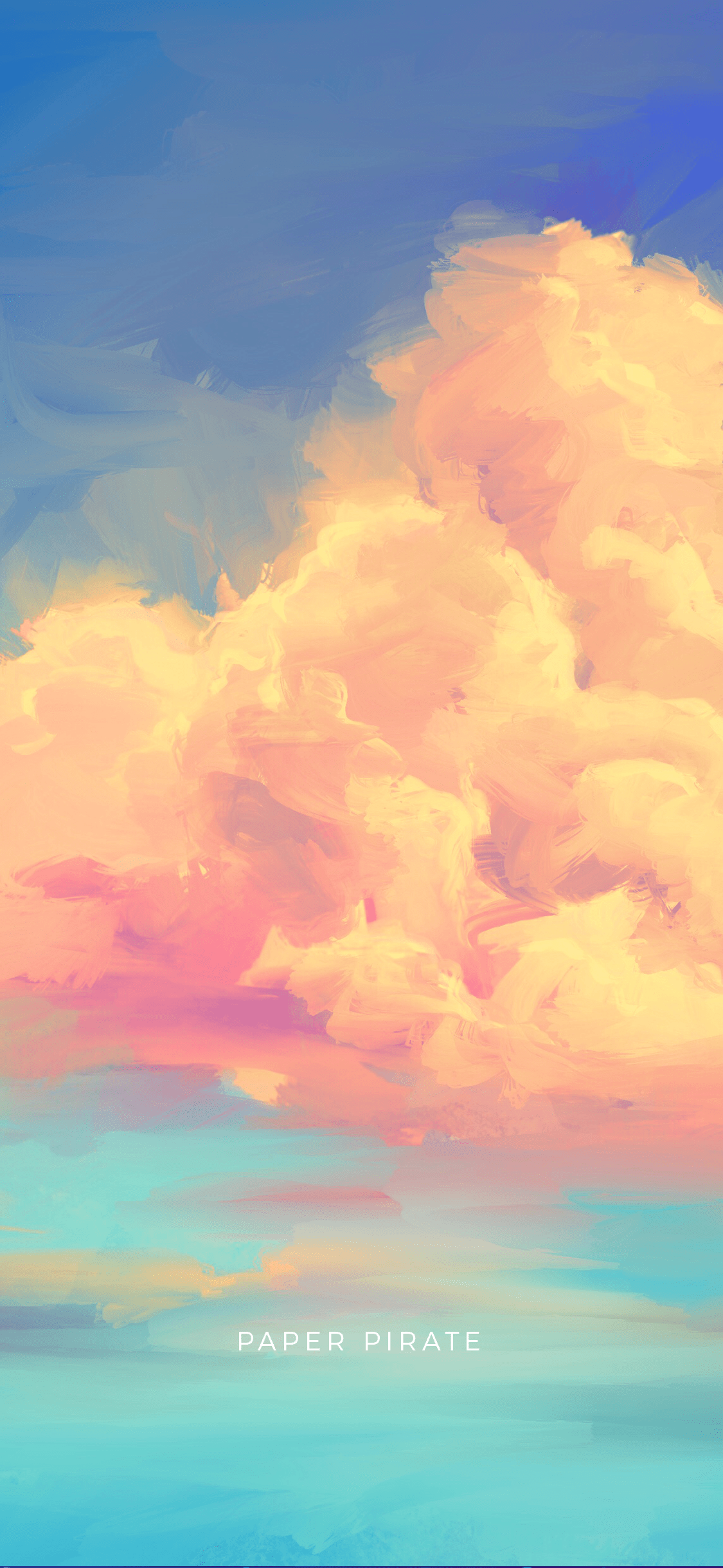 A beautiful wallpaper with a painting of clouds in the sky. - Pirate