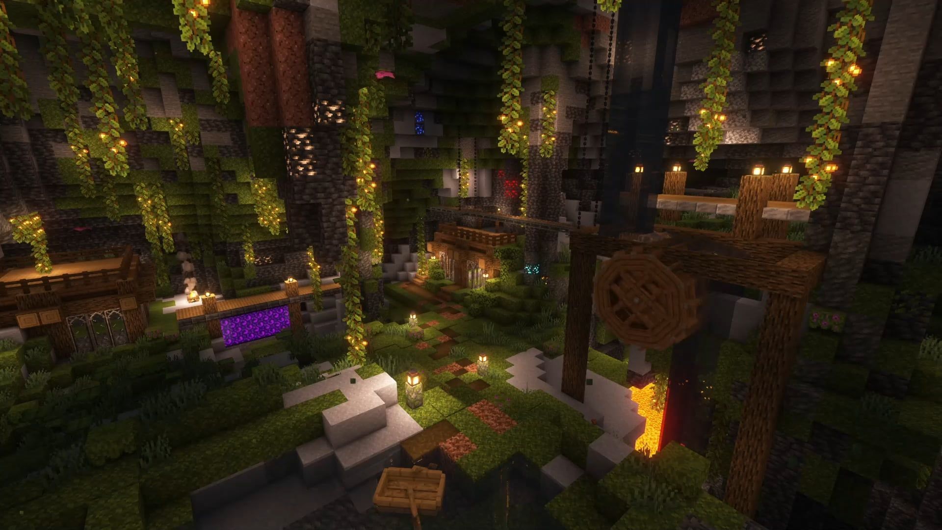 A screenshot of a forest area in Minecraft. - Minecraft