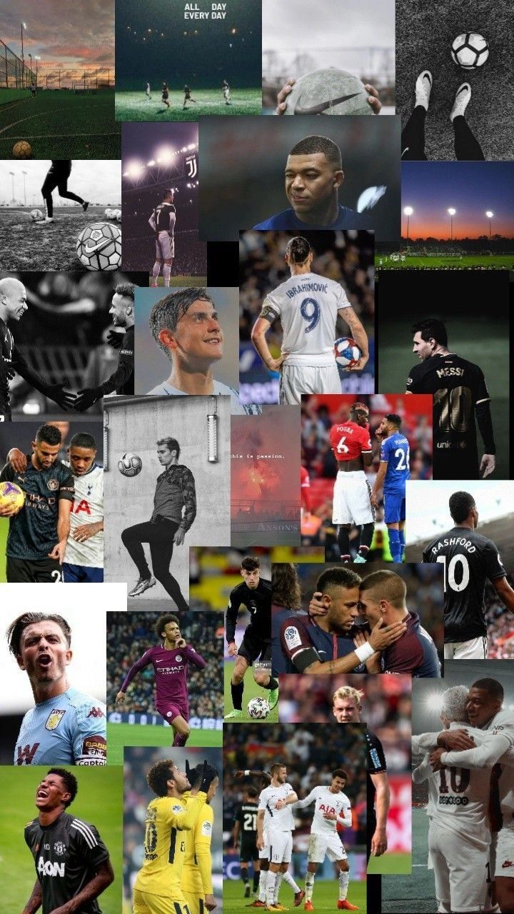 A collage of soccer players from different teams and players from different years - Soccer