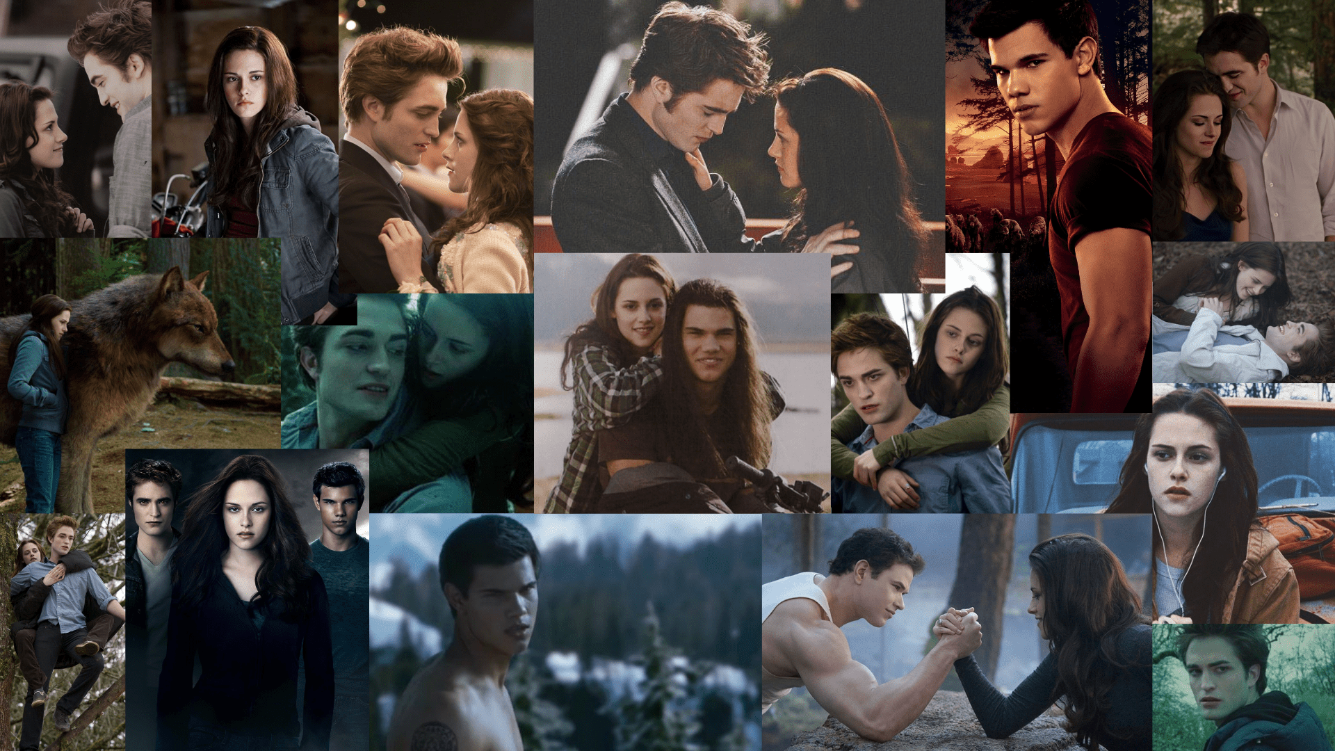 A collage of scenes from the Twilight series. - Twilight