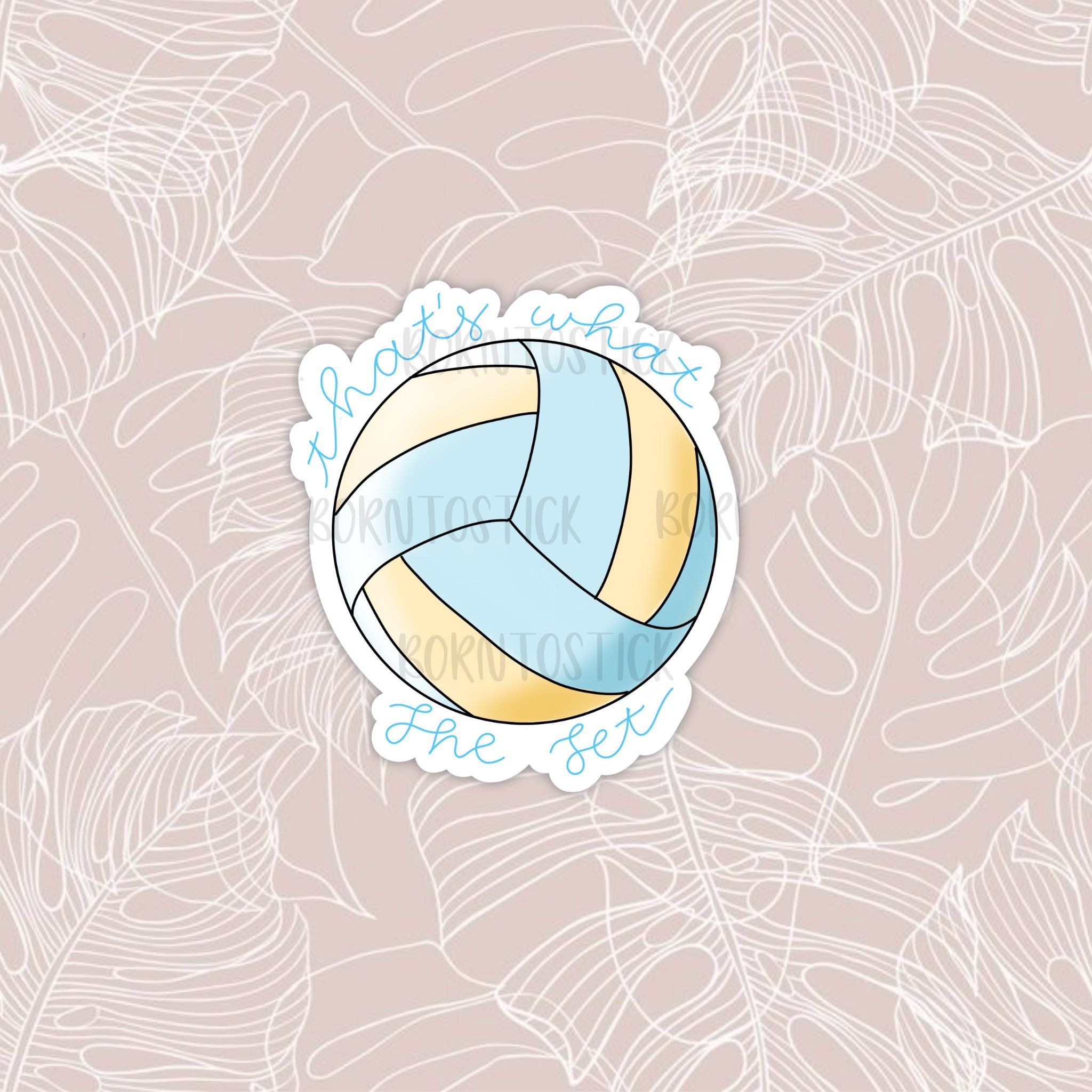 Volleyball sticker that says 