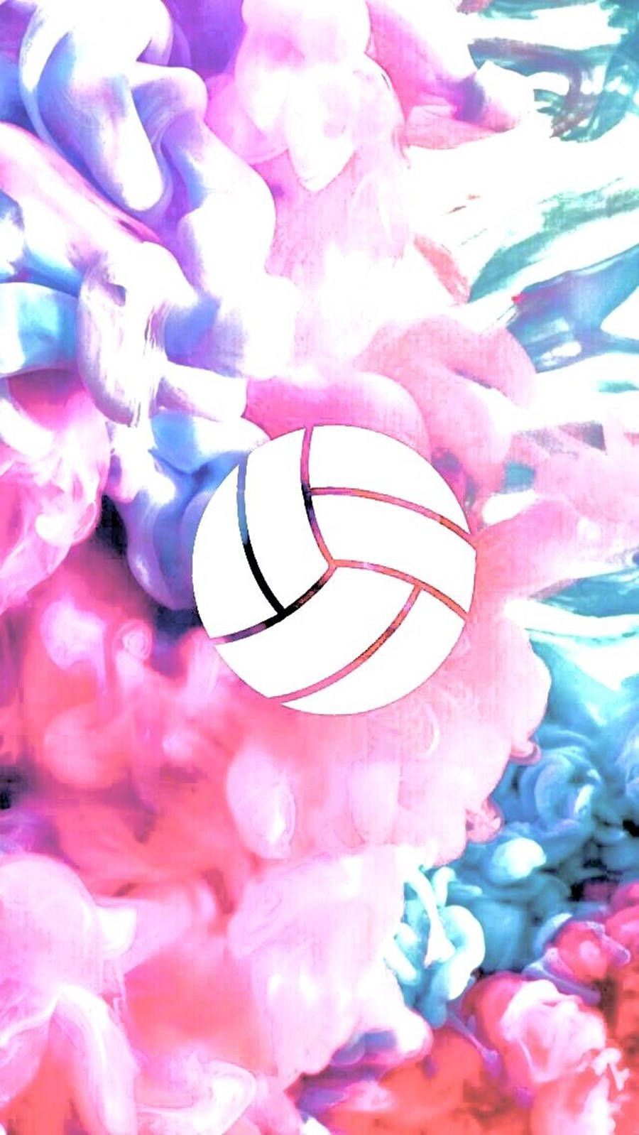 Download Volleyball Aesthetic Colored Smoke Background Wallpaper