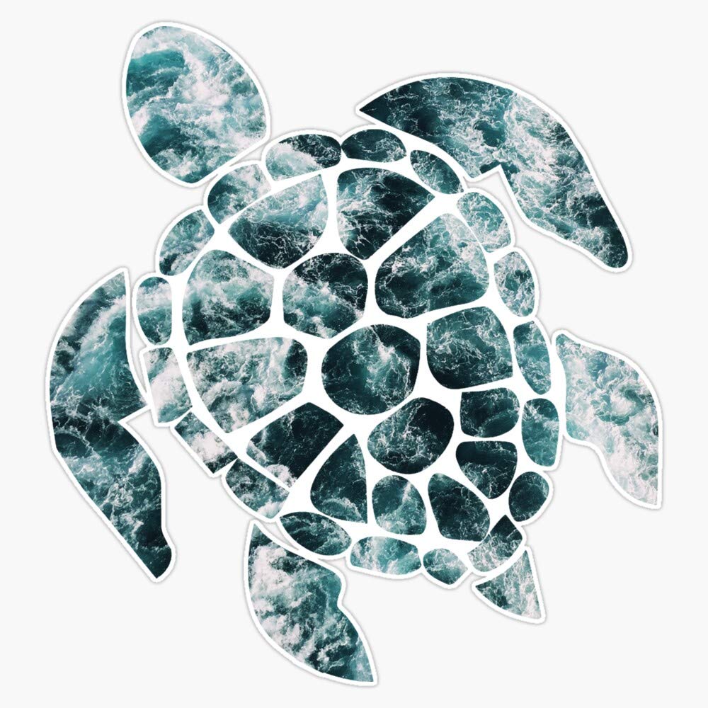 Amazon.com Turtle Ocean Waves Vinyl Waterproof Sticker Decal Car Laptop Wall Window Bumper Sticker 5