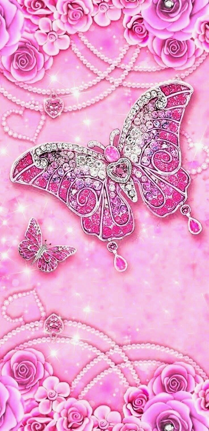 Aesthetic butterfly diamond Wallpaper Download