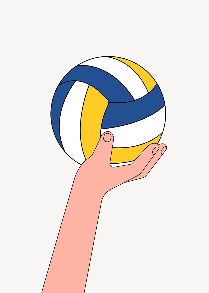 Hand holding a volleyball, sports, ball, illustration - Volleyball
