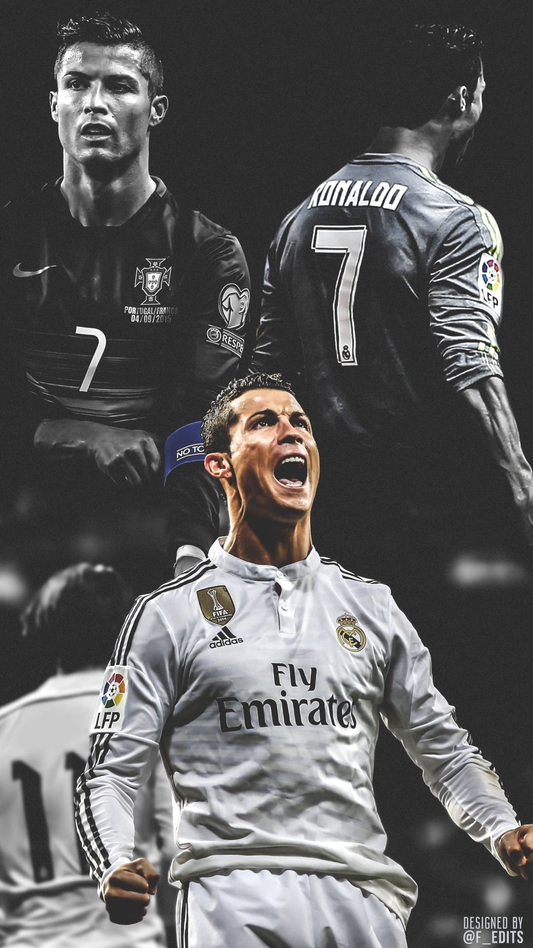 Cristiano Ronaldo 2016 wallpaper for iPhone with resolution 1080X1920 pixel. You can make this wallpaper for your iPhone 5, 6, 7, 8, X backgrounds, Mobile Screensaver, or iPad Lock Screen - Cristiano Ronaldo