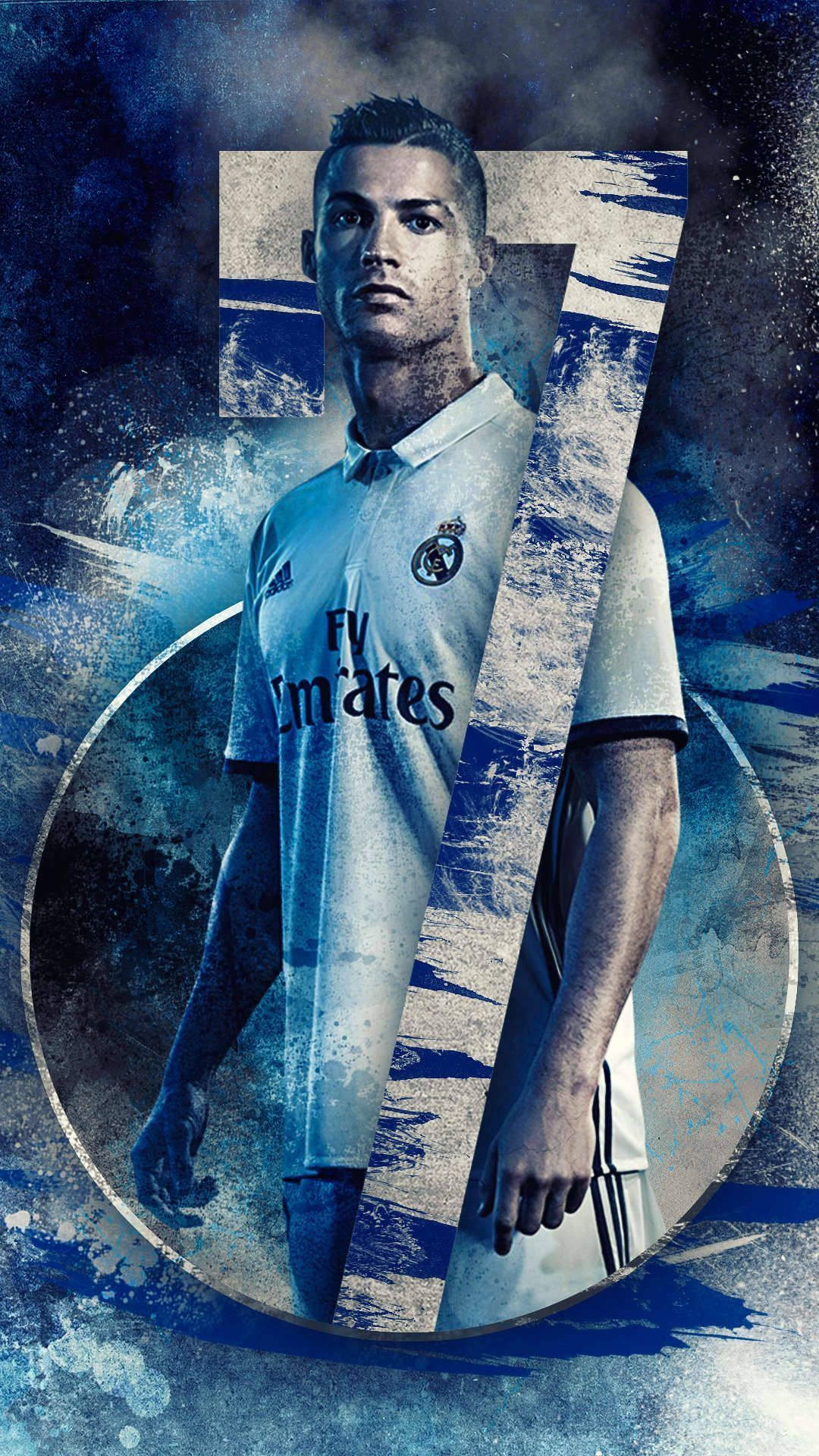 Download Blue Aesthetic Cristiano Ronaldo Cool Digital Art Wallpaper