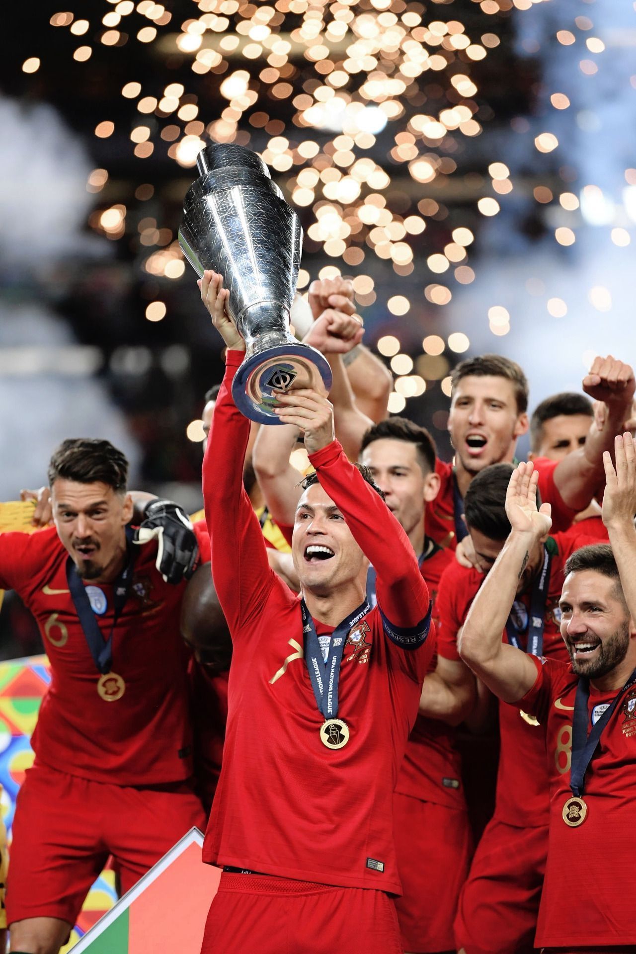 Portugal's Cristiano Ronaldo lifts the trophy after his team won the Euro 2016 - Cristiano Ronaldo