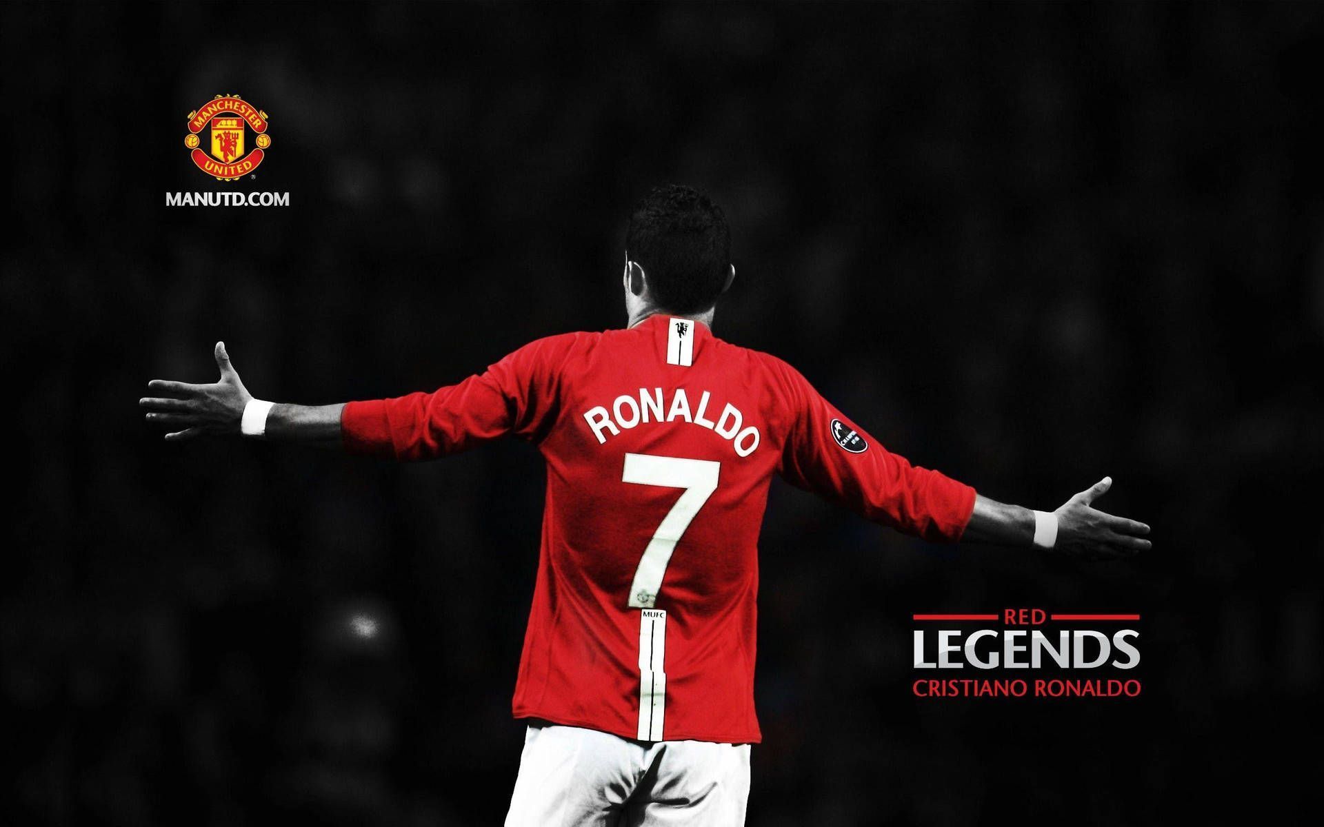 Download Cristiano Ronaldo Manchester United Dark Aesthetic Wallpaper