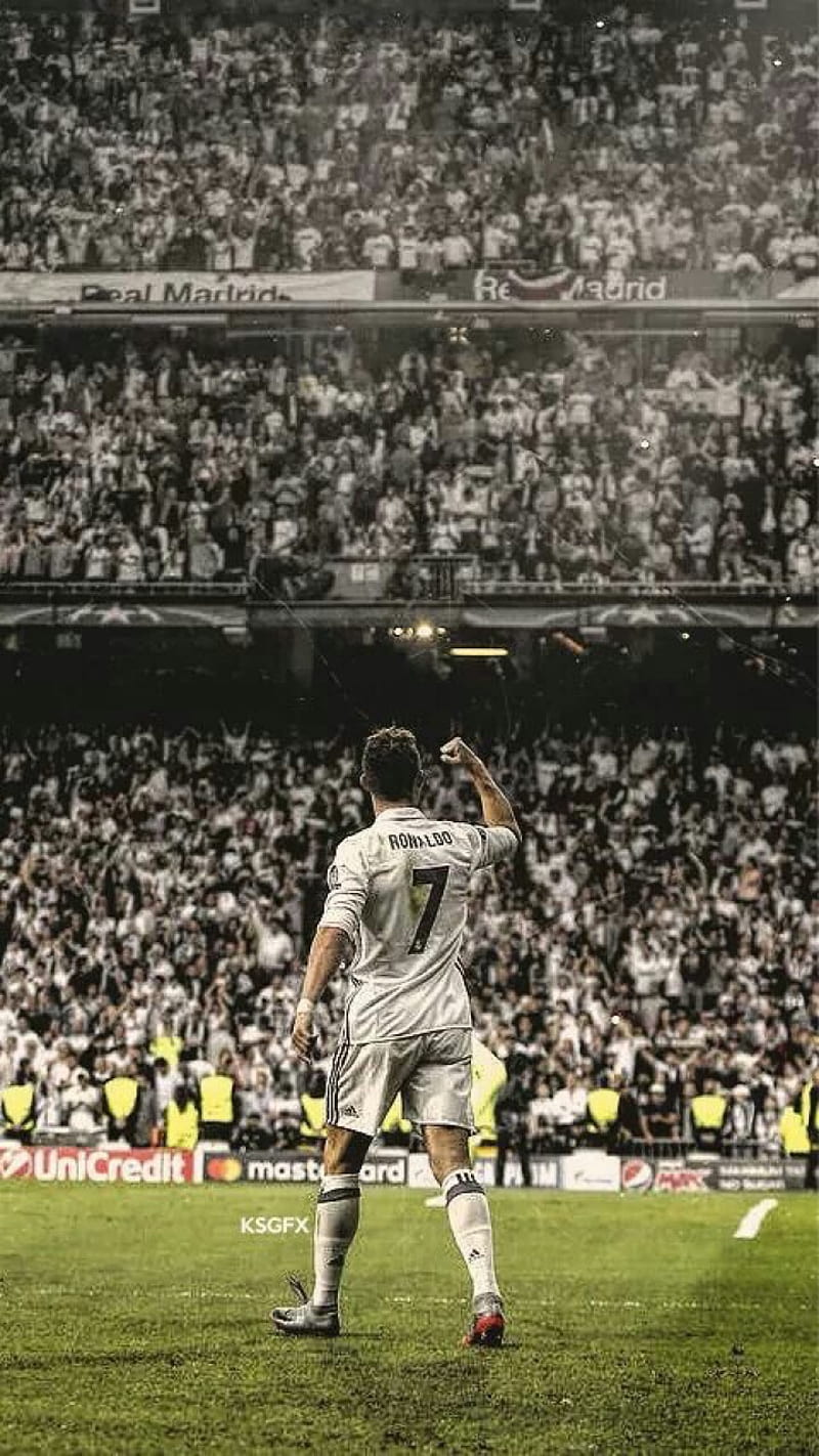 Cristiano Ronaldo celebrating a goal in front of a full stadium - Cristiano Ronaldo