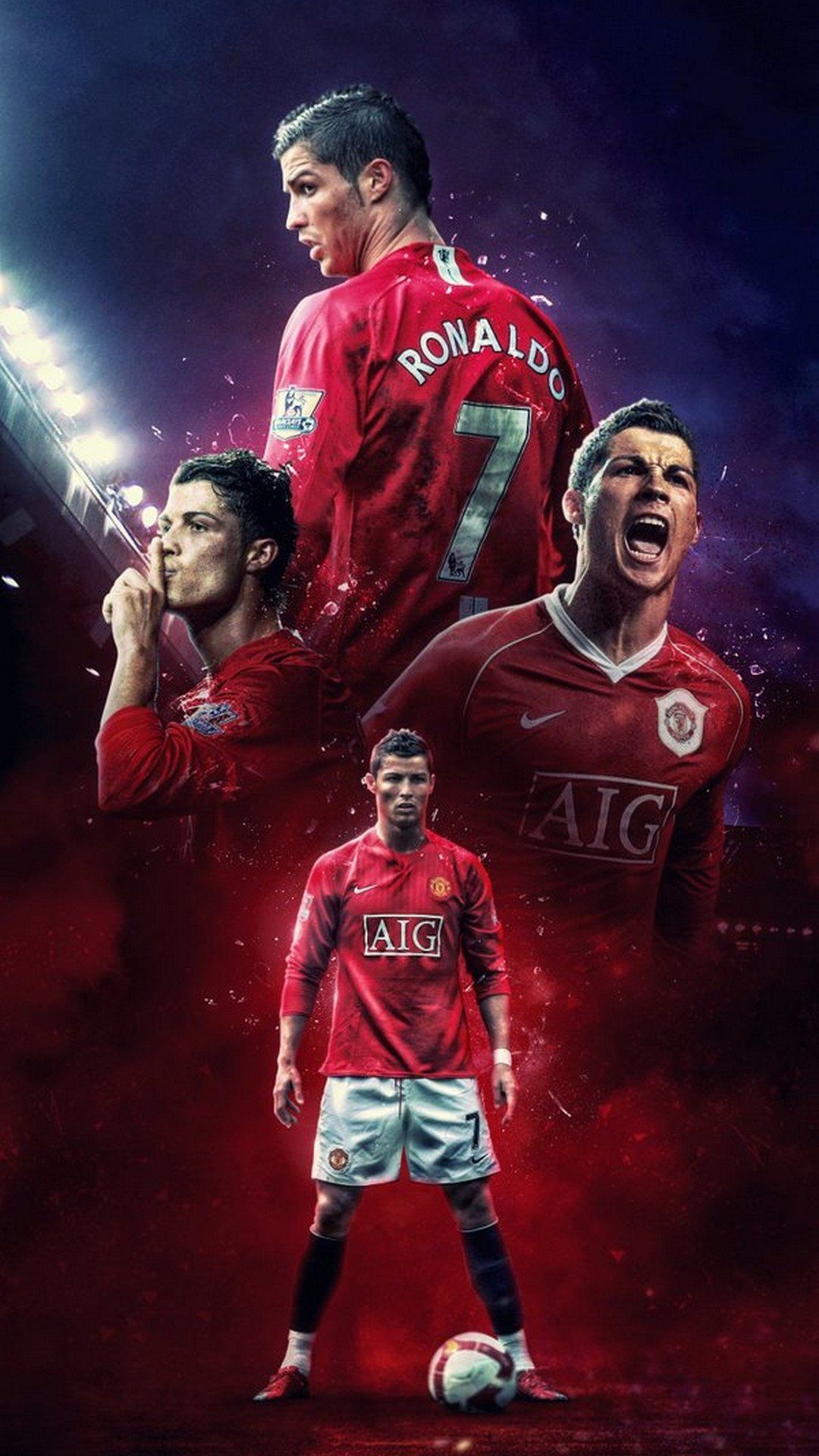 Cristiano Ronaldo Manchester United iPhone Wallpaper with high-resolution 1080x1920 pixel. You can use this wallpaper for your iPhone 5, 6, 7, 8, X, XS, XR backgrounds, Mobile Screensaver, or iPad Lock Screen - Cristiano Ronaldo