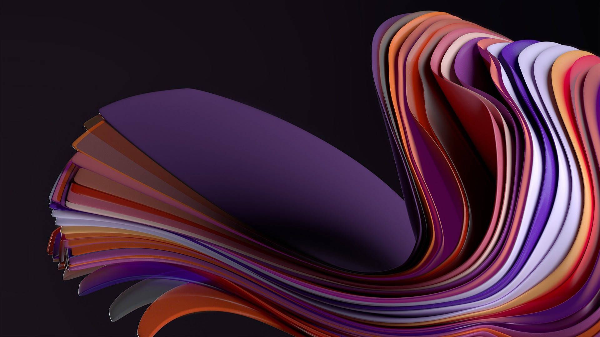 A abstract image of a purple and orange wave - Windows 11