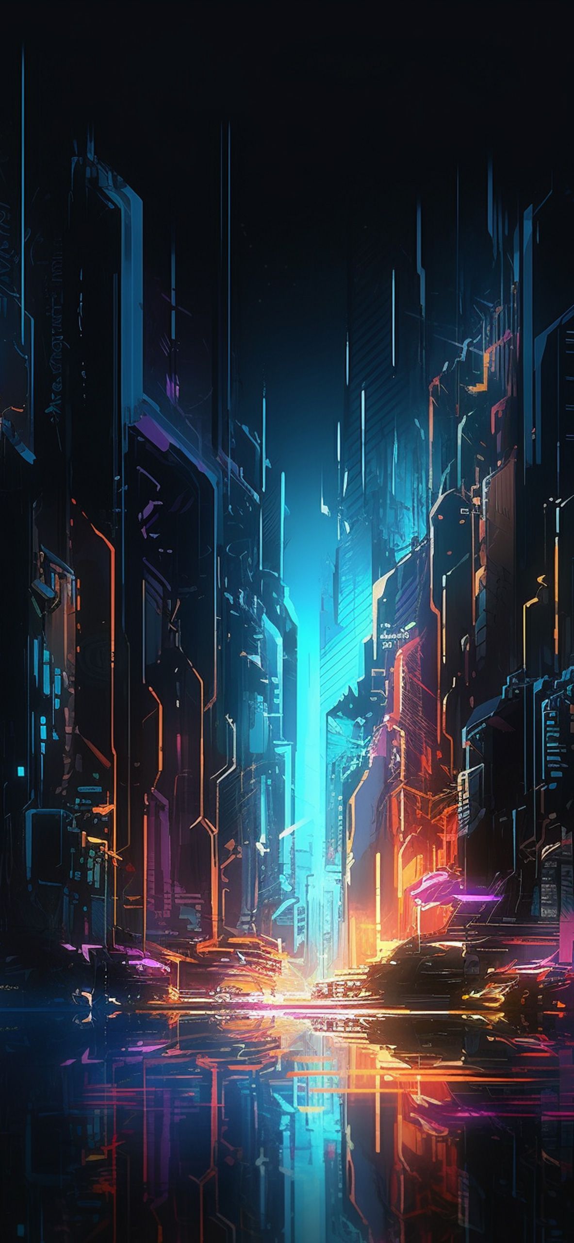 Cyberpunk City Abstract Wallpaper City Wallpaper iPhone