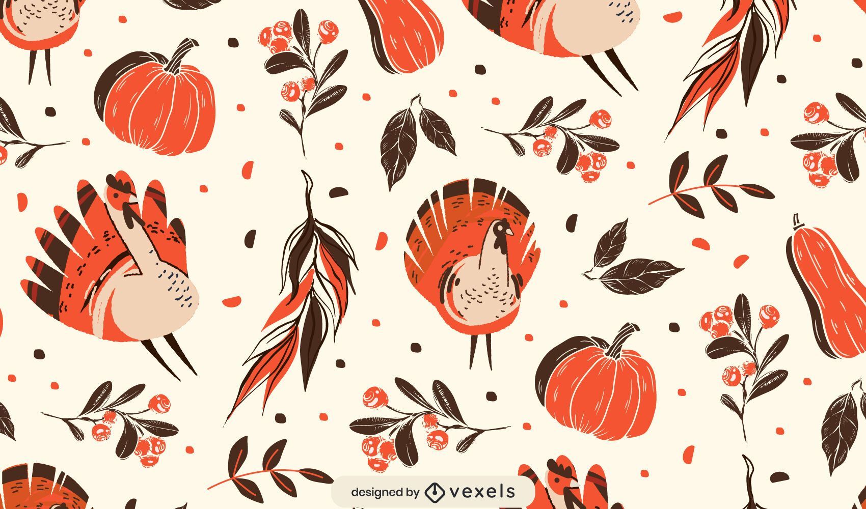Thanksgiving Autumn Pattern Design Vector Download
