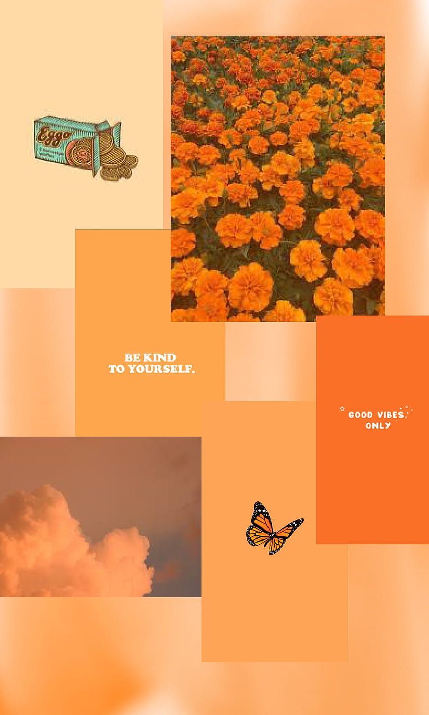 Aesthetic orange wallp, art HD phone wallpaper