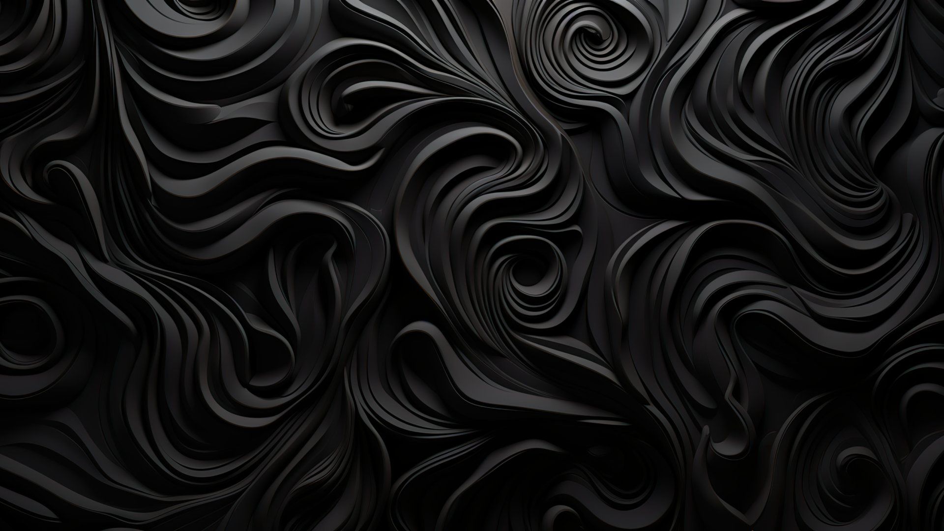Black abstract wallpaper with a wavy pattern - Abstract