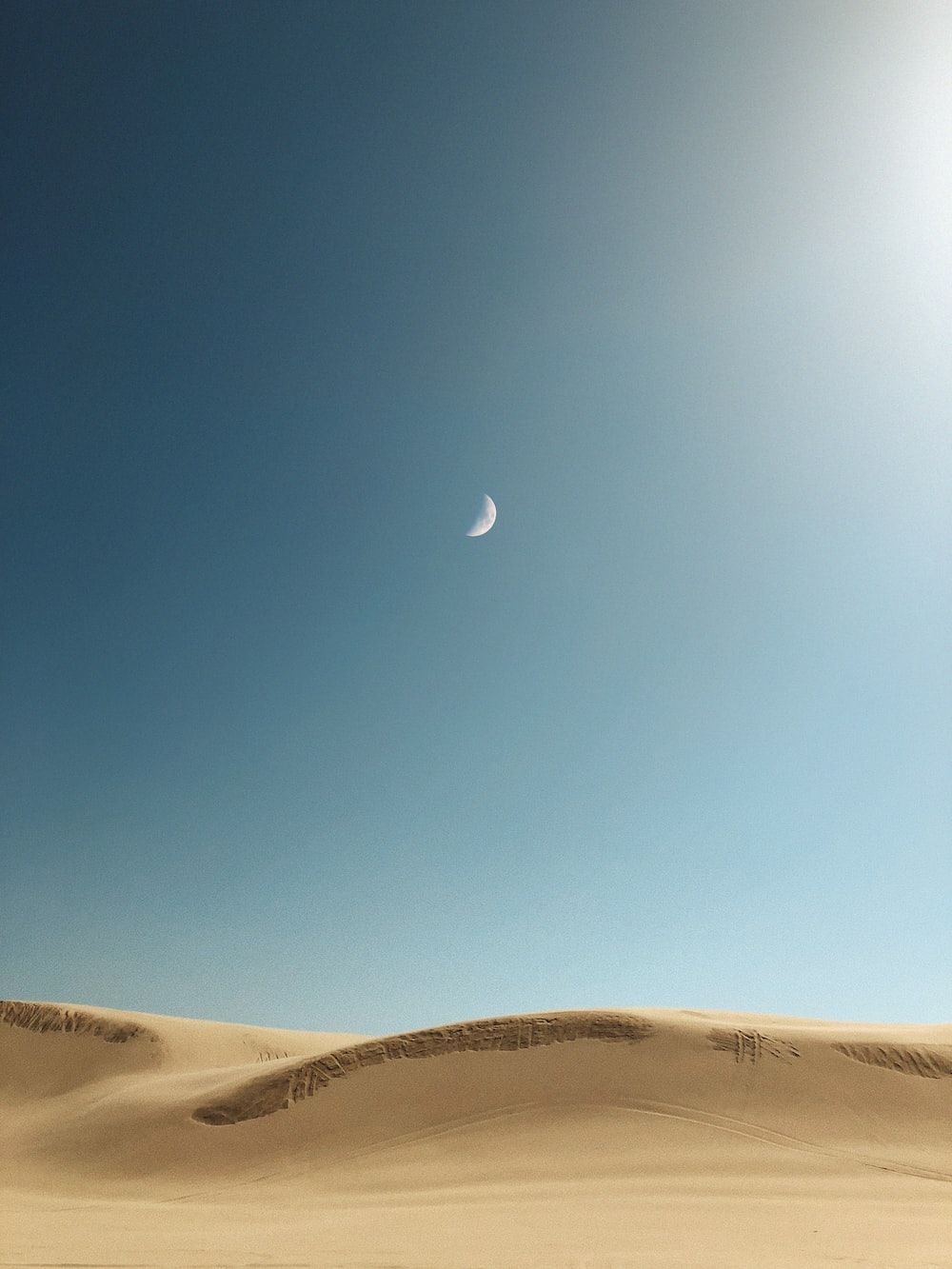 Half moon in the sky - Desert