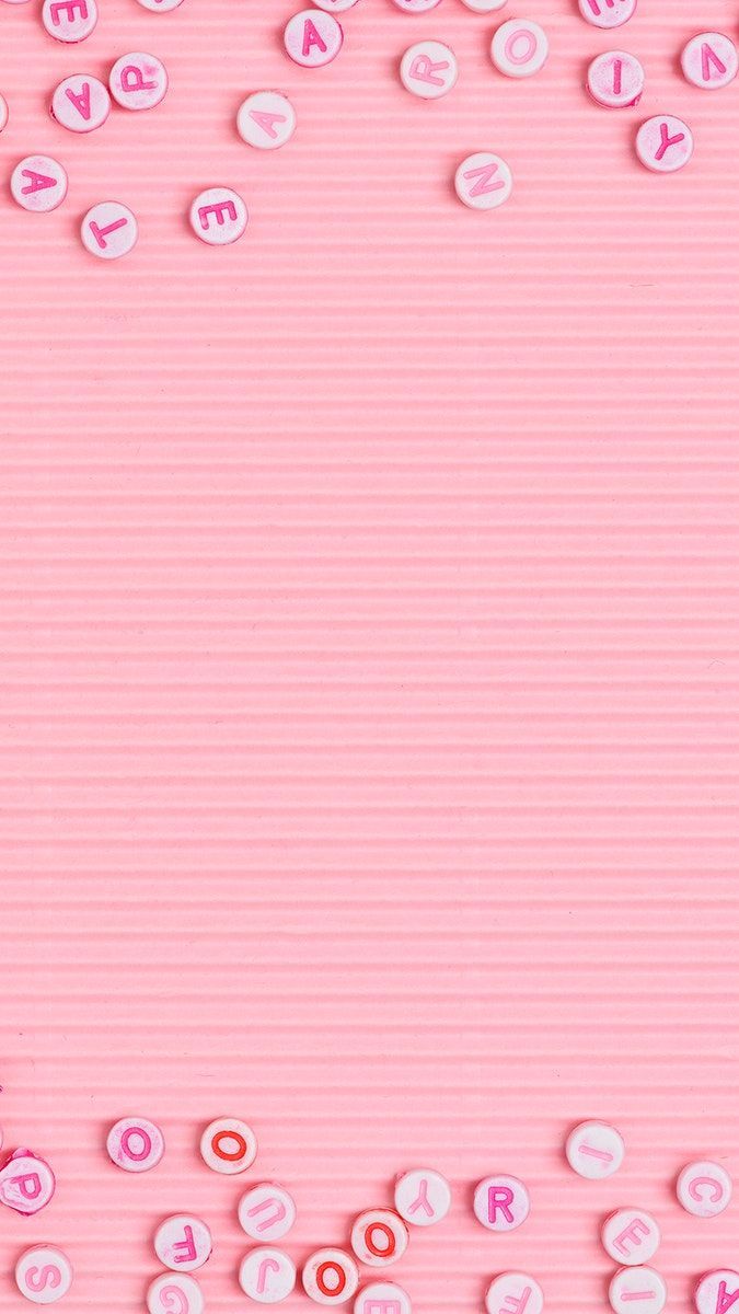 Letter beads border pink phone background. free image / Chanikarn Thongsupa. Valentine background, Bead designs, Color wallpaper iphone