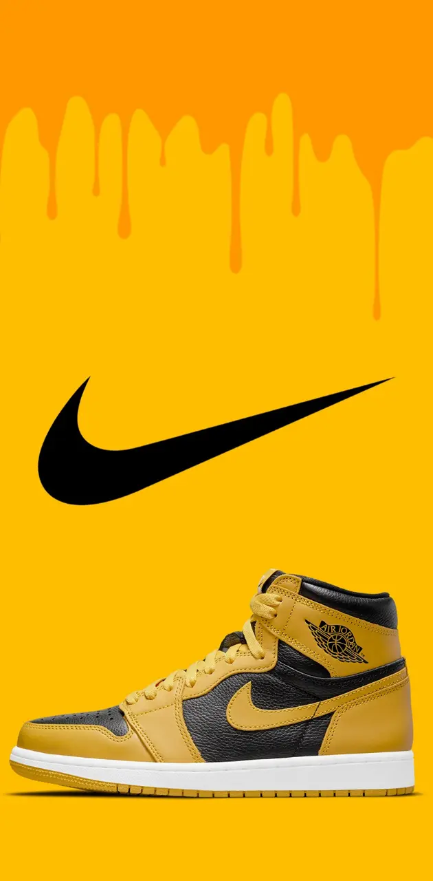 Nike Air Jordan 1 High OG in a yellow and black colorway on a yellow background - Air Jordan, Air Jordan 1