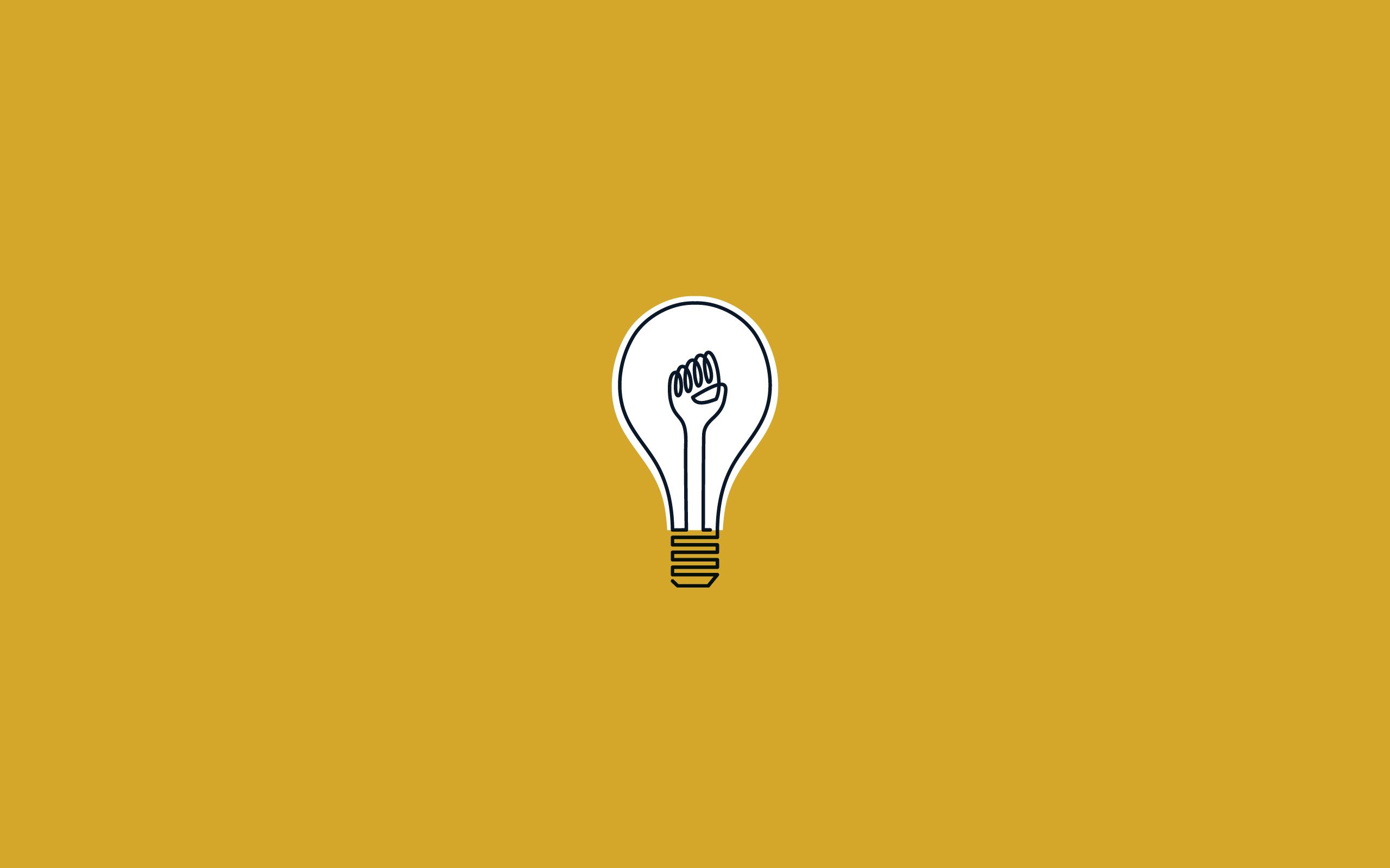 A lightbulb on a yellow background - Light yellow, simple