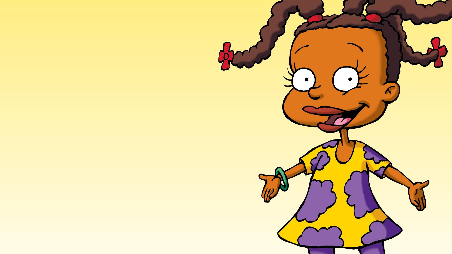 A cartoon girl with curly hair and braids - Rugrats