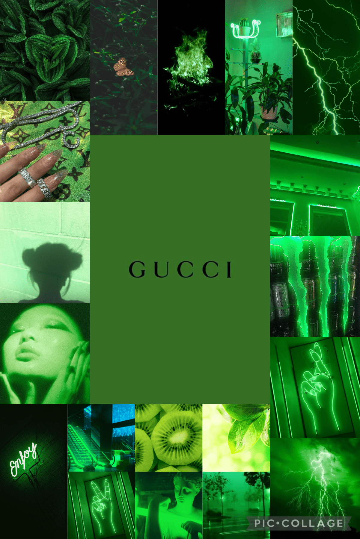 Aesthetic Green Gucci Wallpaper I Made For My Phone - Lime green, Gucci