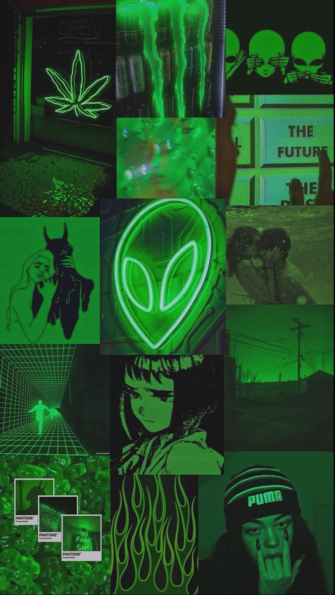 Aesthetic background for phone, laptop, or desktop. - Lime green