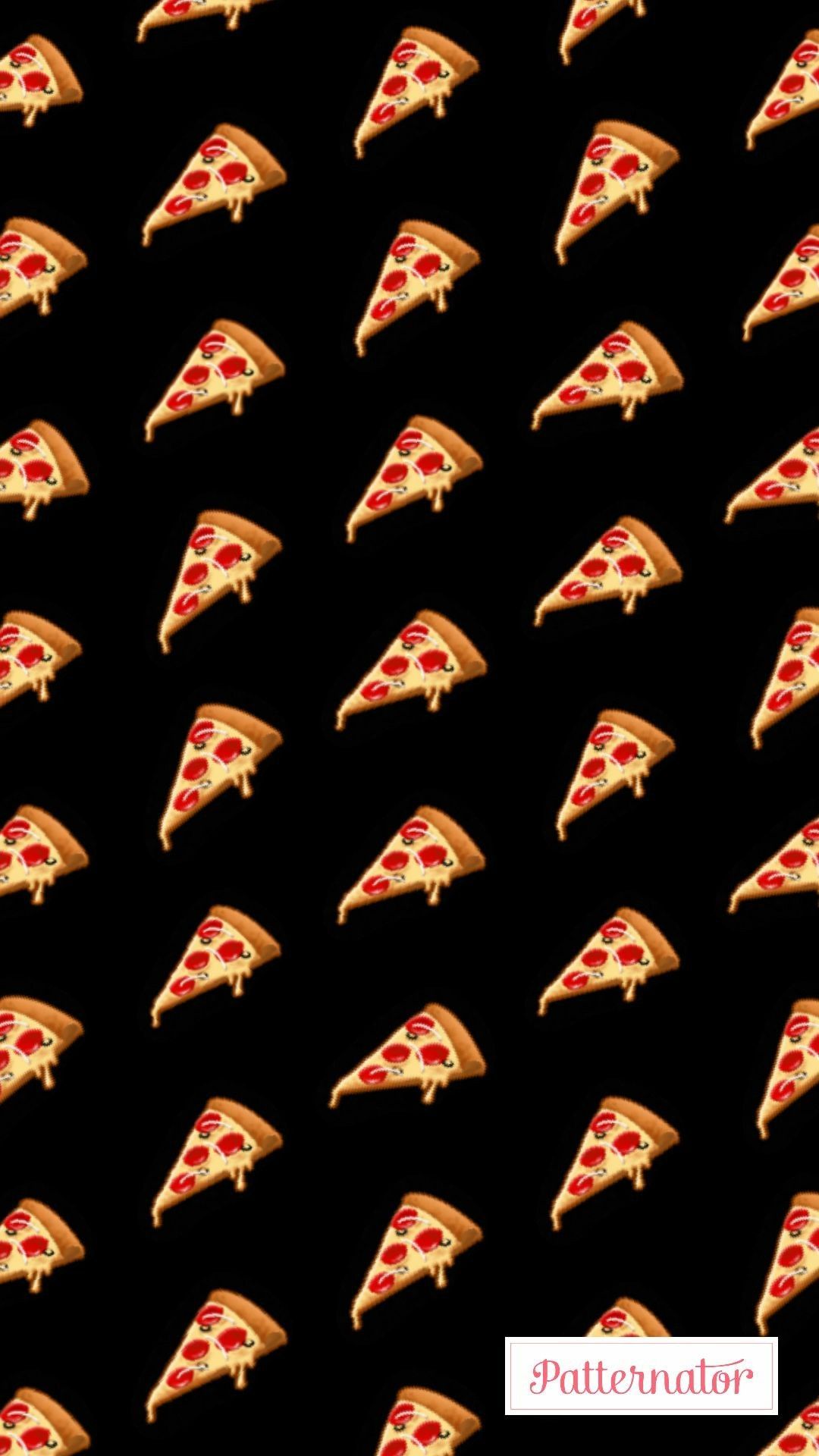 A pizza pattern on a black background - Pizza