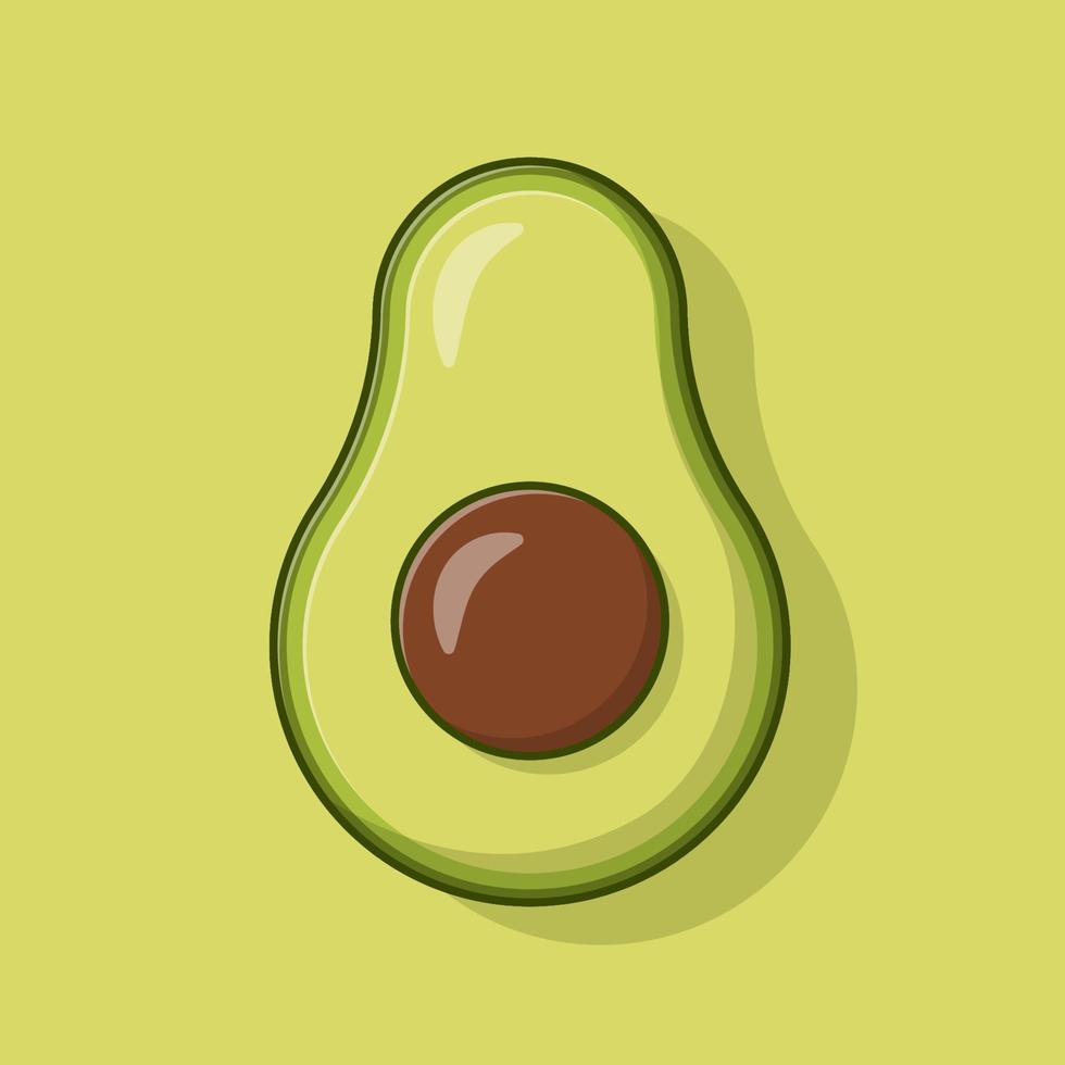 Avocado cartoon vector icon illustration. Fruit icon concept isolated vector. Flat cartoon style. Avocado Illustration