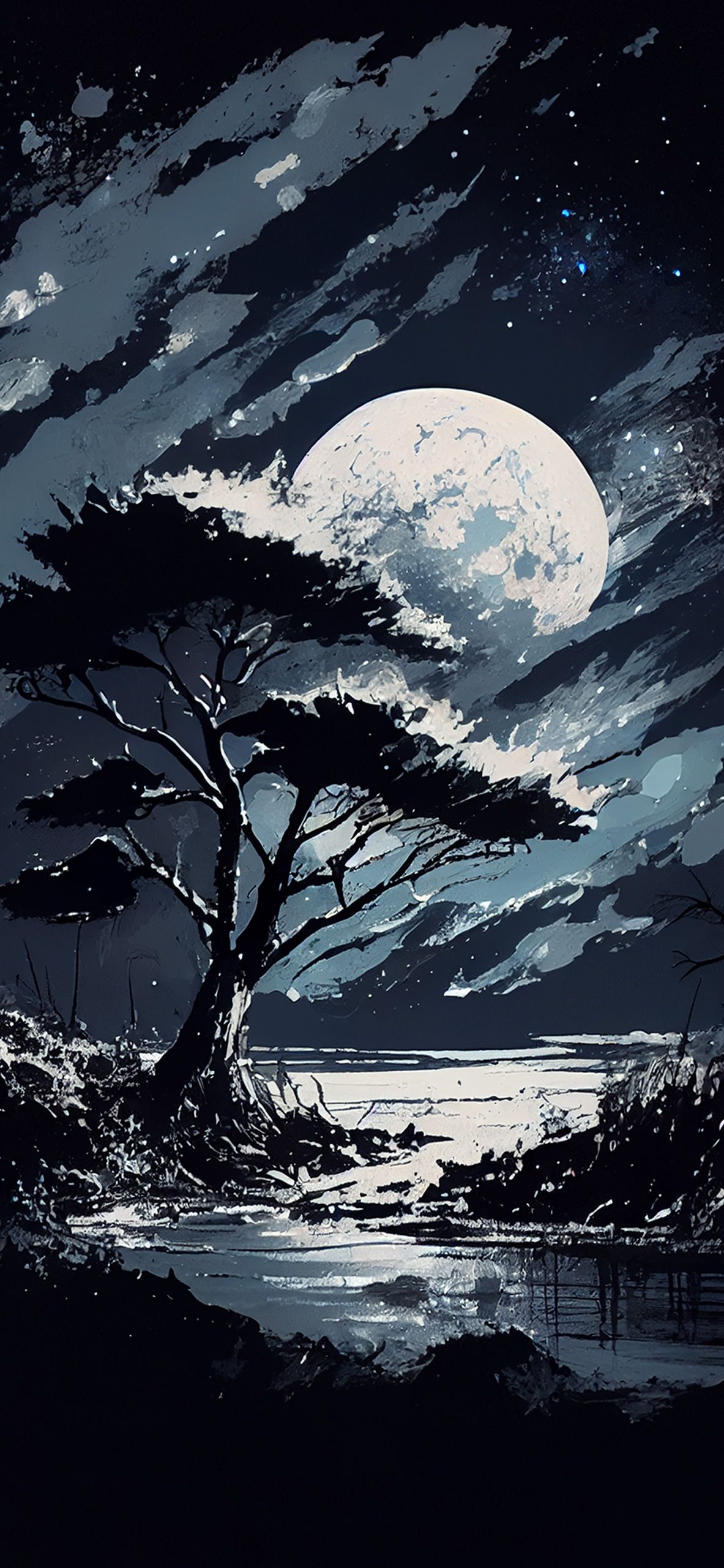 Night Moon Dark Wallpaper Aesthetic Wallpaper iPhone