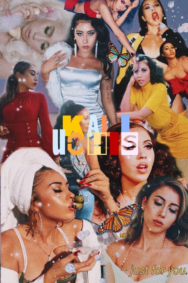 A collage of images of Kali Uchis with the text 