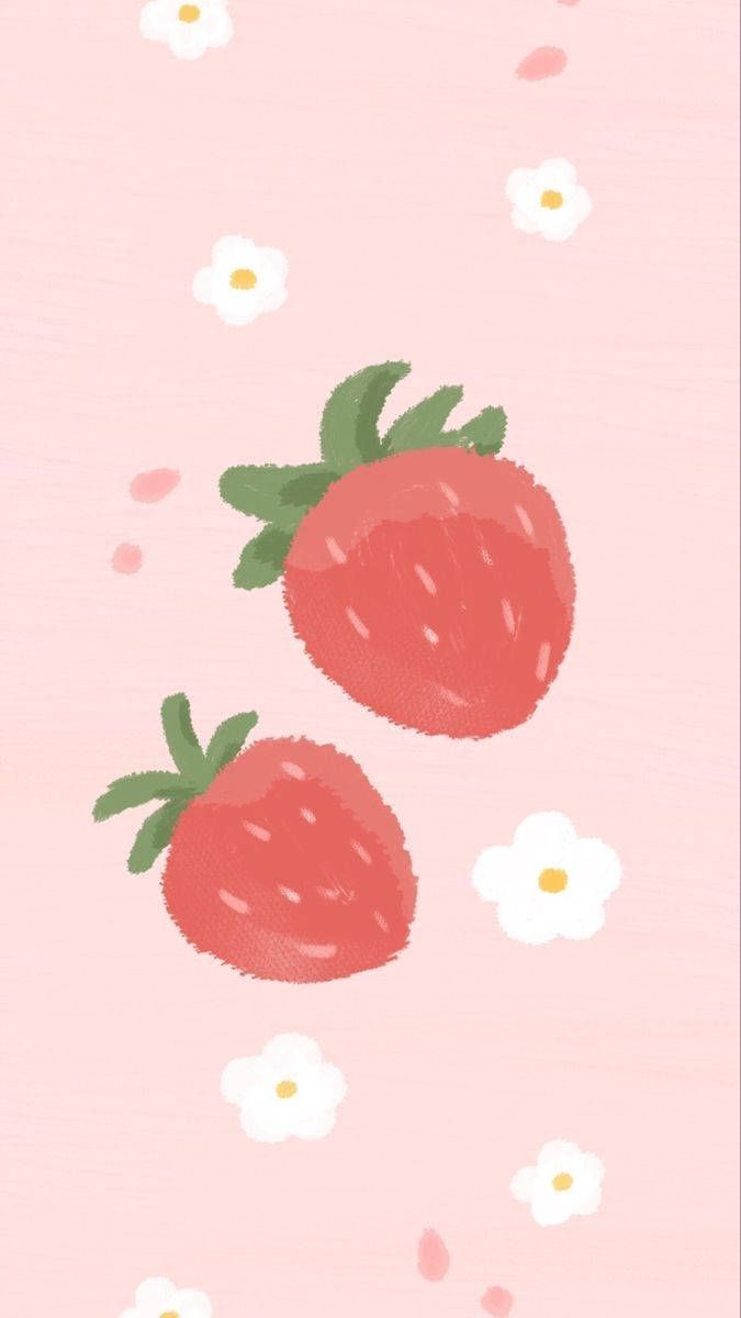 Download Strawberry Daisy Soft Aesthetic Wallpaper