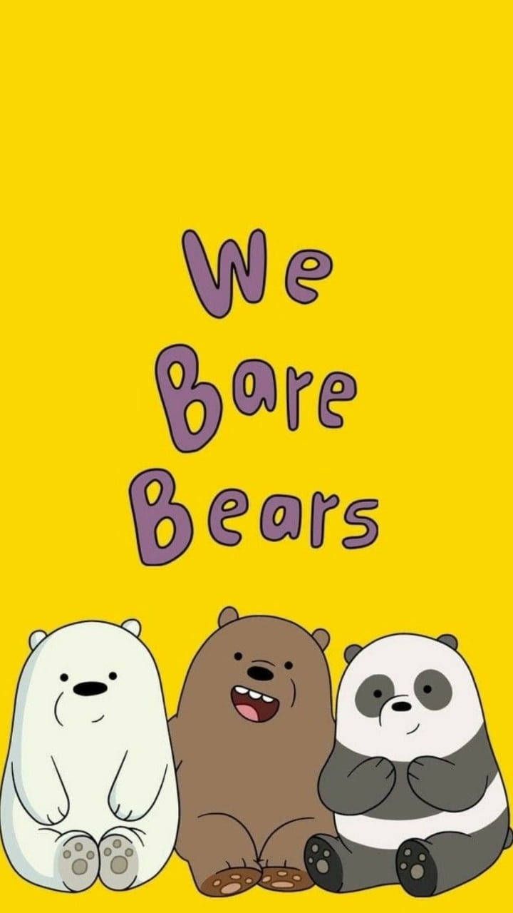 Download We Bare Bears Aesthetic Yellow Background Wallpaper
