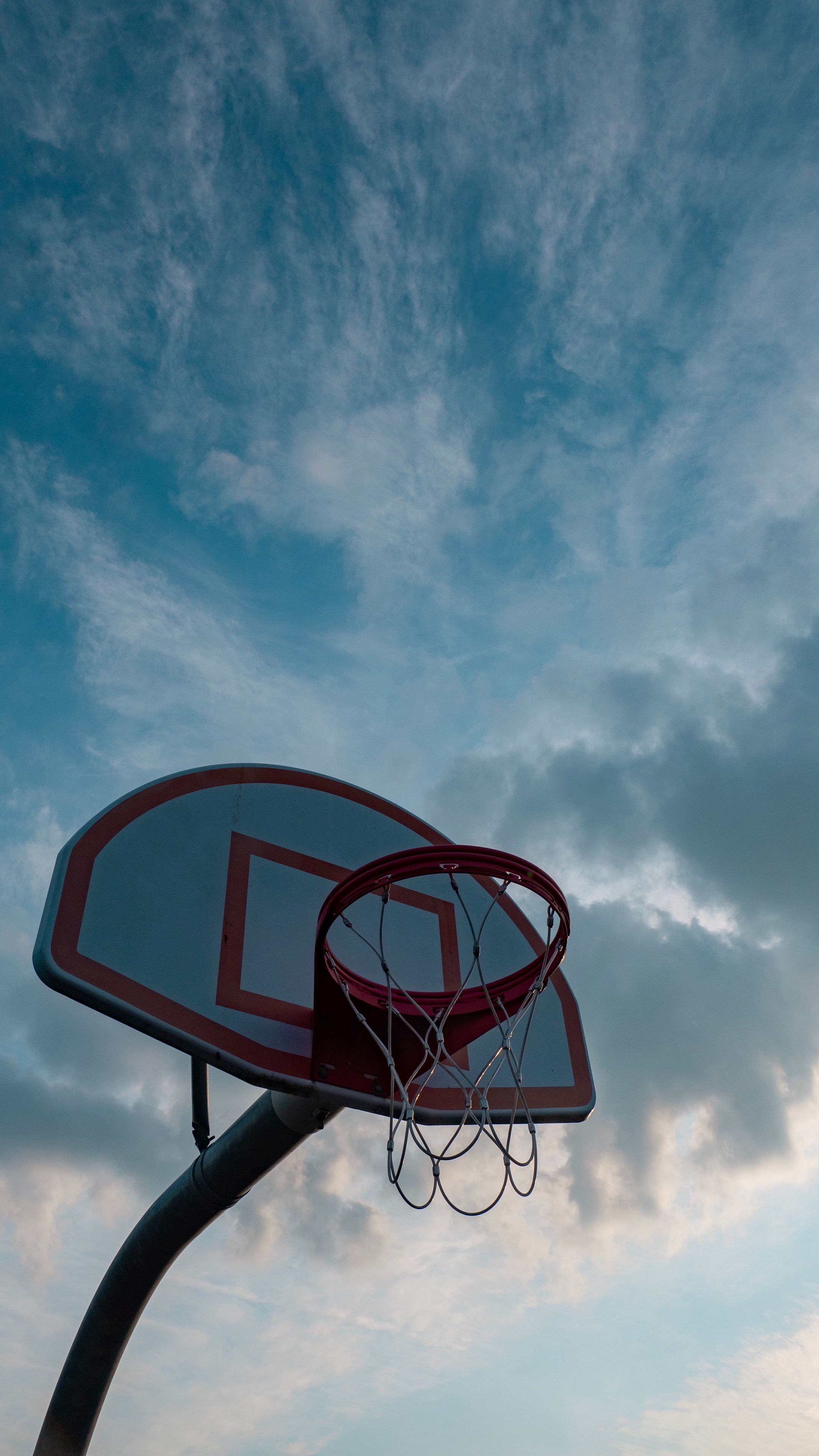 Download wallpaper 2160x3840 basketball hoop, basketball, basketball net, sky samsung galaxy s s note, sony xperia z, z z z htc one, lenovo vibe HD background