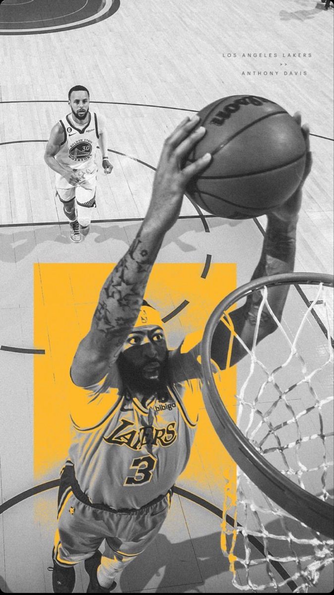 Anthony davis wallpaper iphone in black and white and yellow nba wallpaper for iphone with a basketball player dunking the ball - NBA