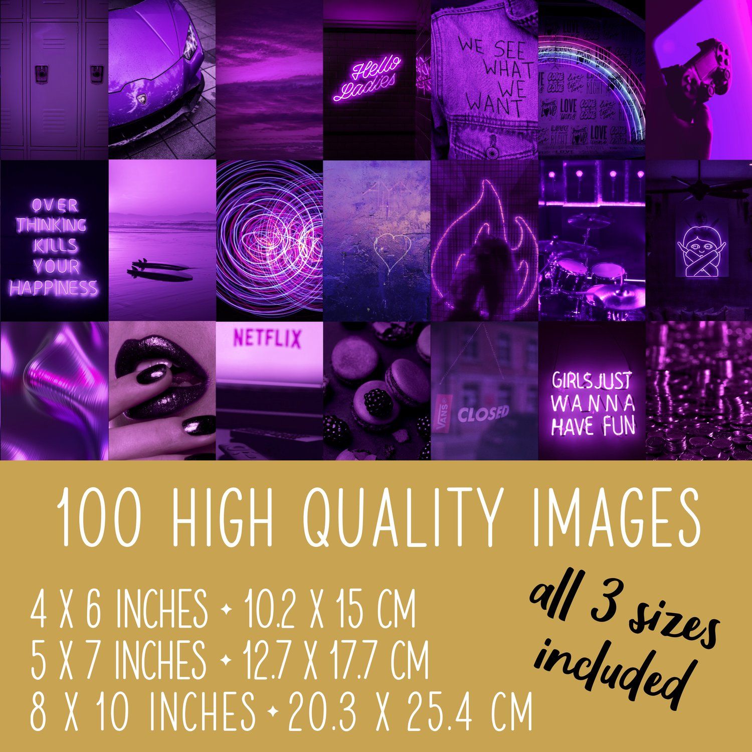 Neon Purple Collage Kit