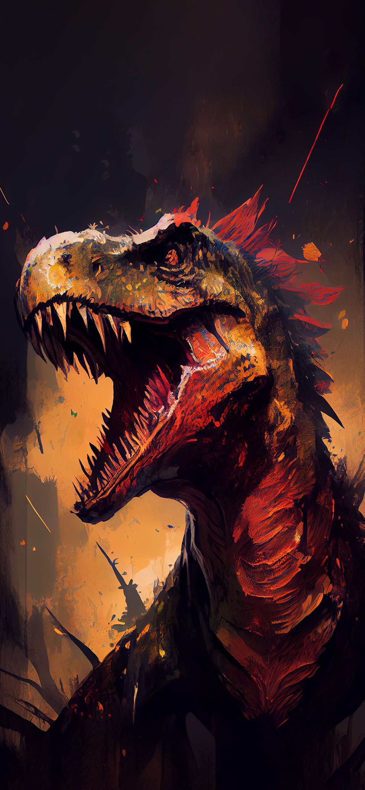 Dinosaur Art Wallpaper Aesthetic Wallpaper for iPhone