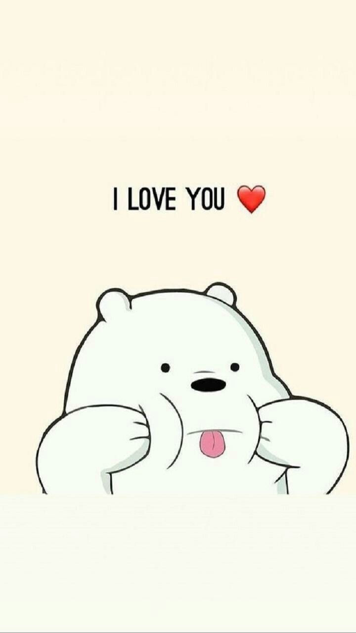 I love you, wallpaper, ice bear, phone background, phone wallpaper, cartoon, cute, love, valentine's day - We Bare Bears