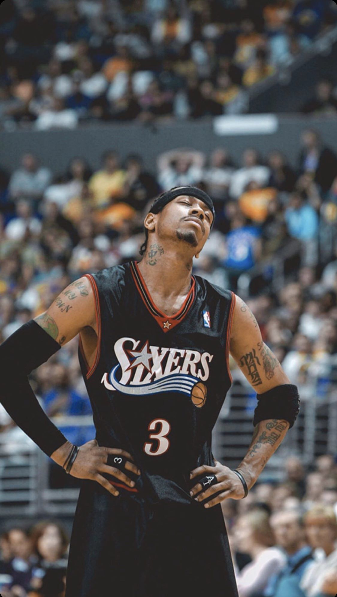 Allen iverson looking up at the scoreboard - NBA