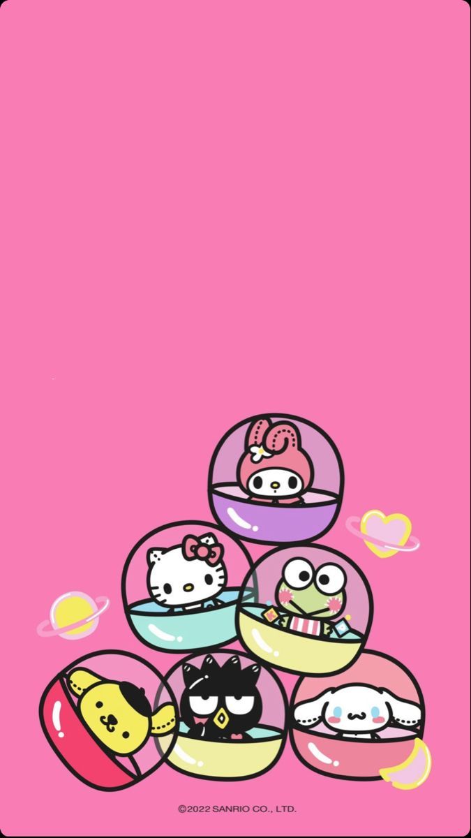 Sanrio Characters wallpaper for mobile devices with Hello Kitty, My Melody, Cinnamoroll, and more - Sanrio
