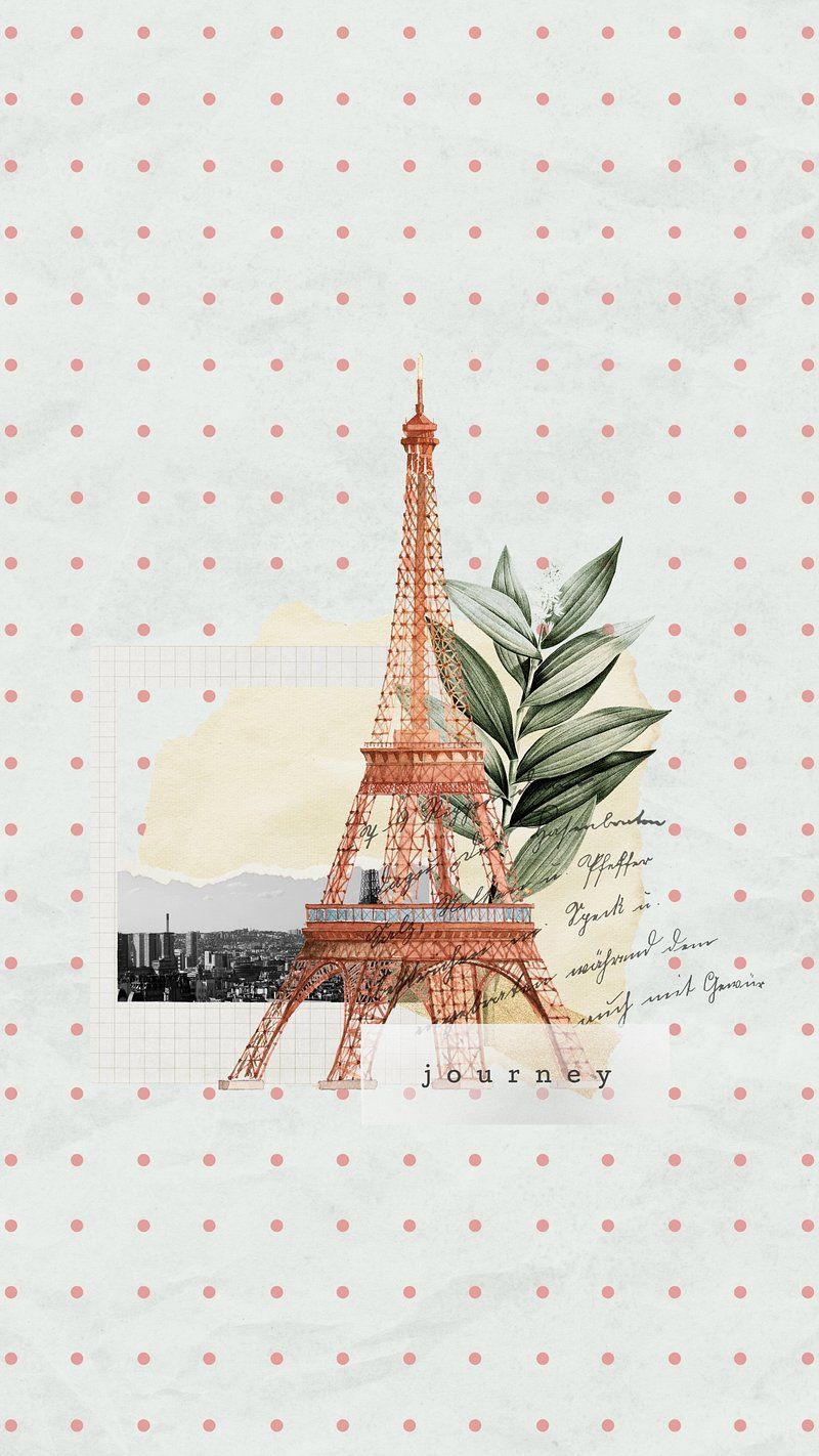 A vintage style wallpaper of the Eiffel Tower - Paris
