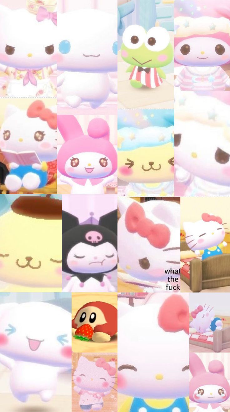 Collage of Sanrio characters, including Hello Kitty, My Melody, and Rilakkuma. - Sanrio