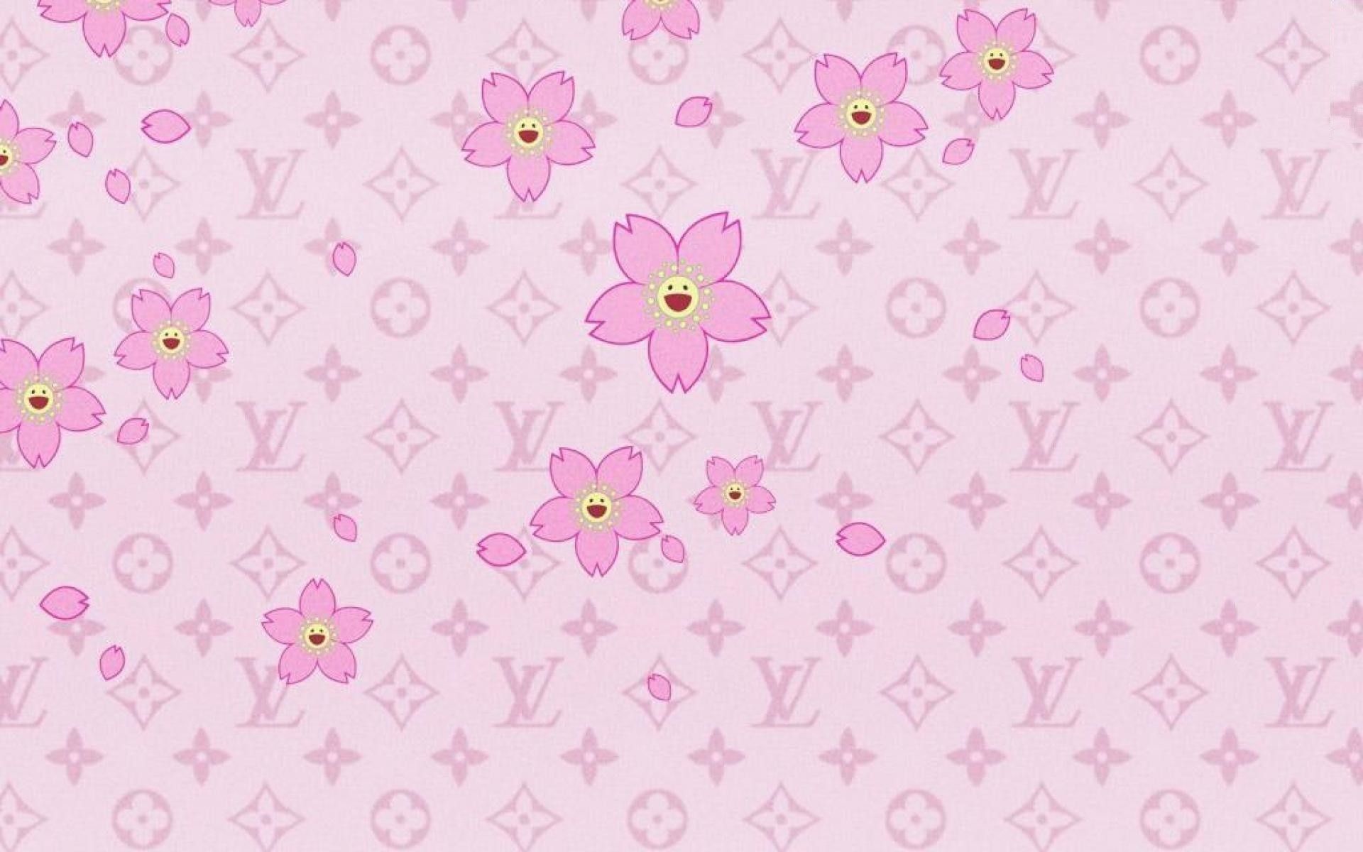 A pink Louis Vuitton wallpaper with cherry blossoms - Louis Vuitton