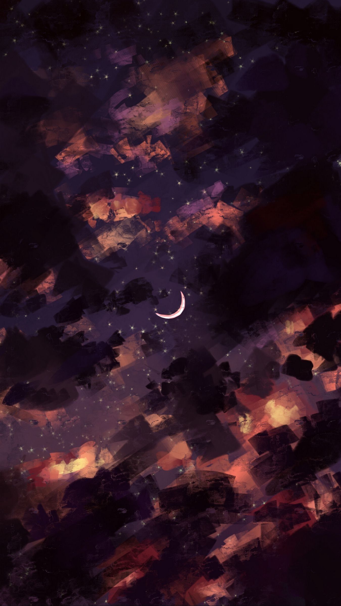 Aesthetic Moon Stars Cloud Wallpaper Download