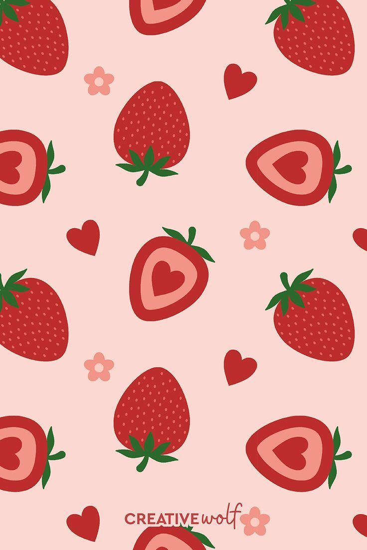 Strawberry Lovers Seamless Pattern for Commercial Use Summer. para iphone, Papel de parede hippie, Decoração de scrapbook