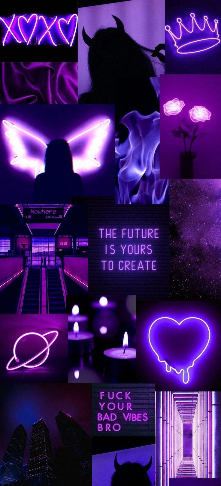 purple neon collage phone wallpaper background. Love pink wallpaper, Pretty wallpaper iphone, Purple wallpaper phone