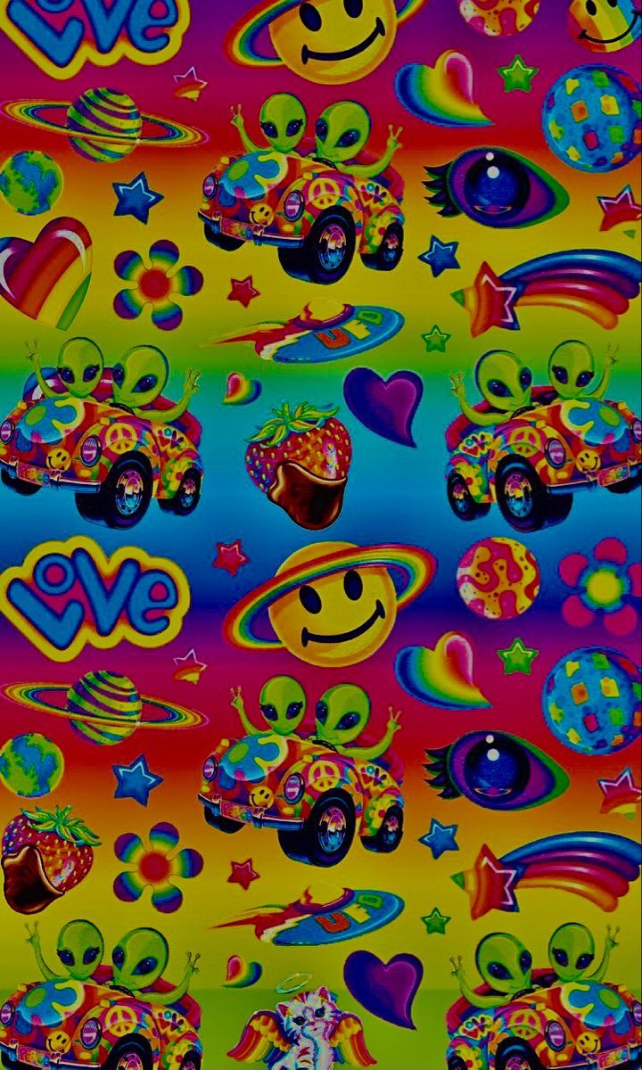 A Lisa Frank wallpaper for your phone! Credit to the artist! - Kidcore